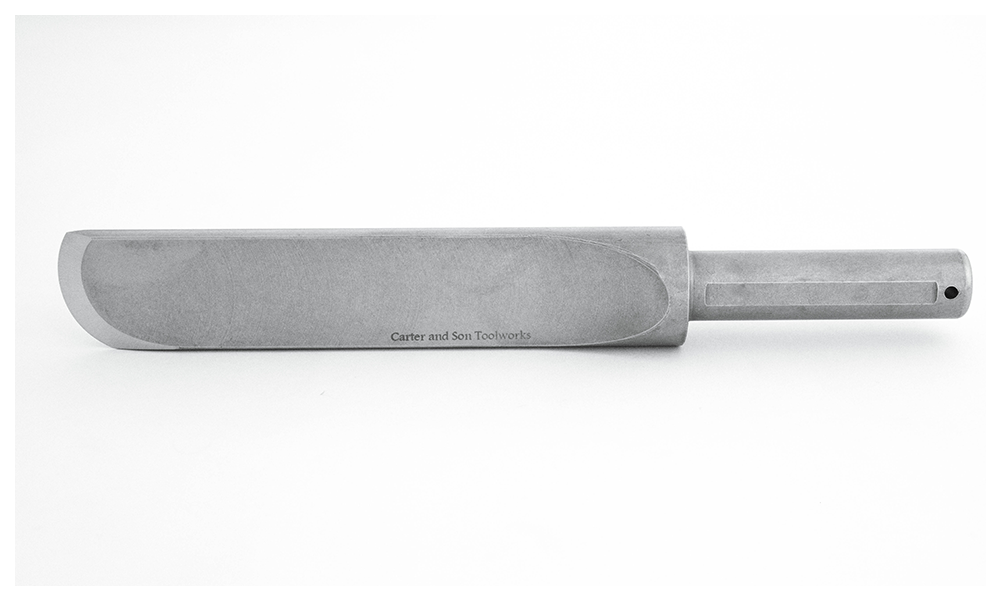 Wood lathe turning negative rake scraper tool by Carter and Son Toolworks.