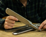 Wood lathe turning negative rake scraper tool by Carter and Son Toolworks.